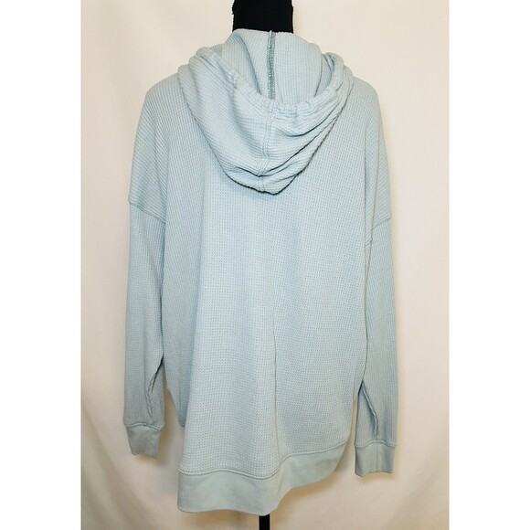 Aerie Hoodie Pullover Waffle Knit Oversized Sage Green Sweatshirt SMALL - Picture 3 of 11